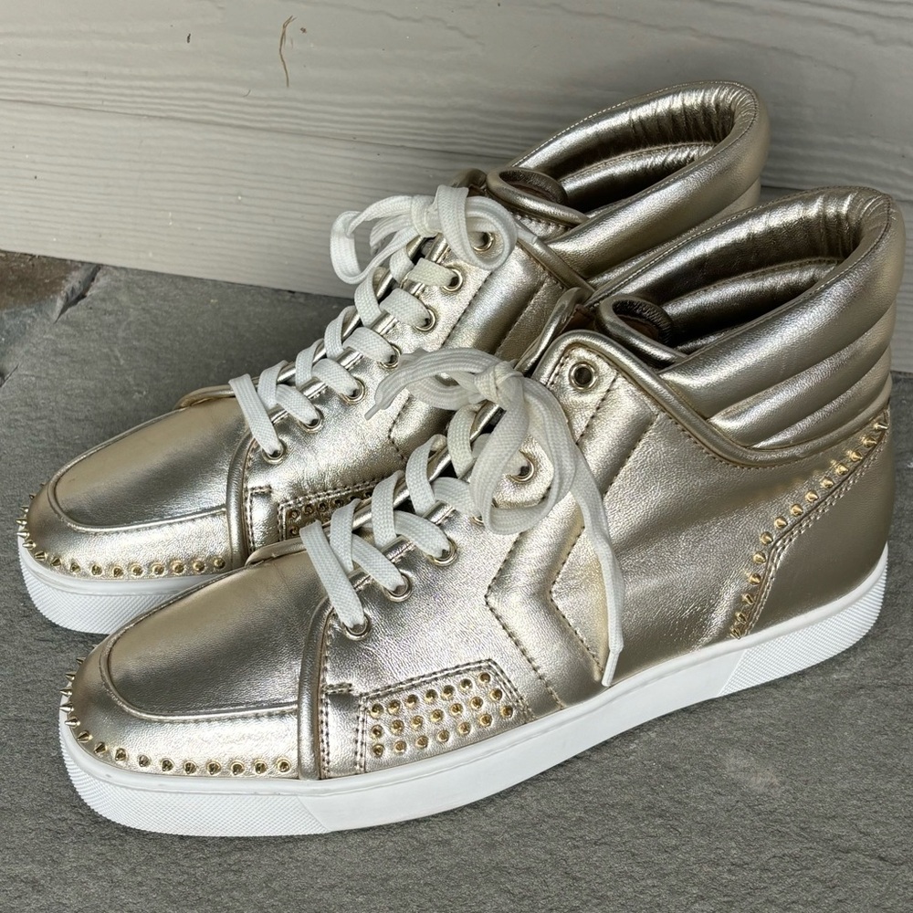 Gold High-Top Men's Sneakers
